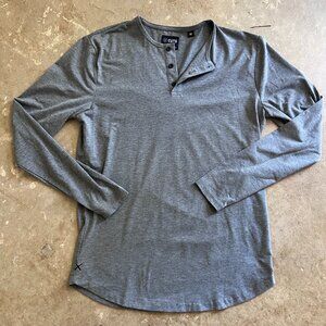 CUTS Clothing AO Long Sleeve Henley Curve-Hem Tee - Mens Small